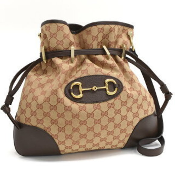 Gucci Horsebit Crossbody Beige Brown GG Canvas - Picture 1 of 8